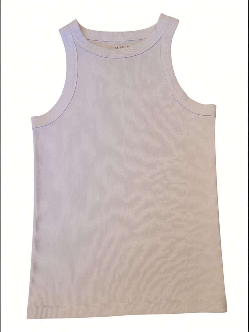 Rebel Sugar White Ribbed Tank